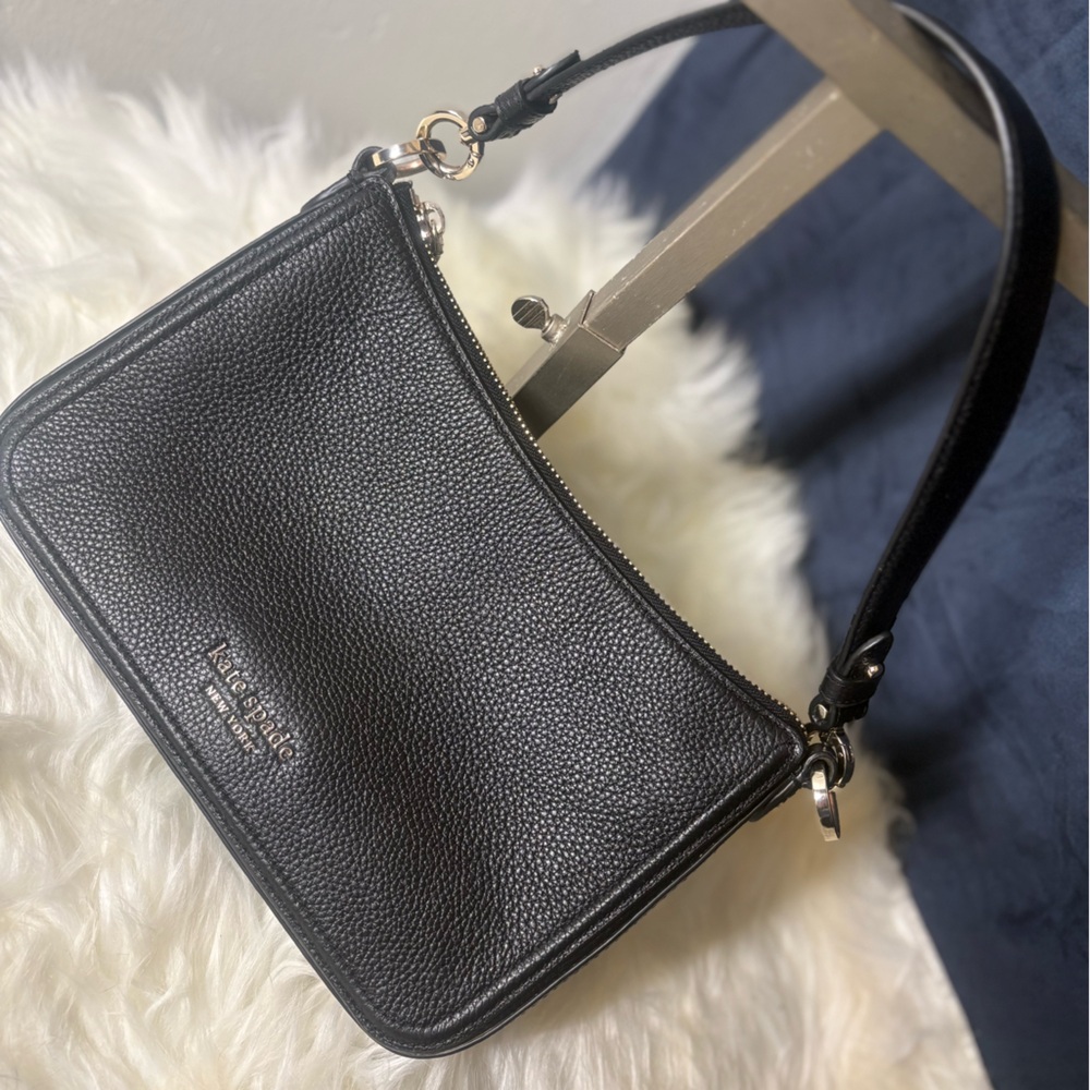 kate spade Black Pebbled Leather Shoulder Bag
